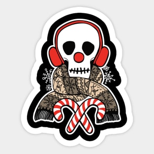 Stay Warm Holiday Skull Sticker